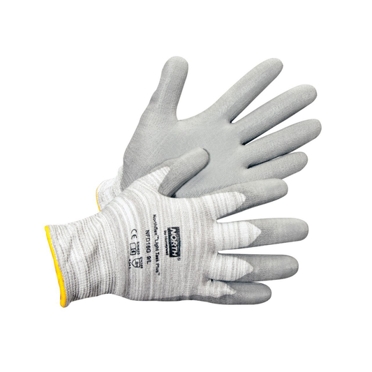 13 Spectra® Fiber and nylon blend Gray heather Polyurethane Palm & Fingertips Gray