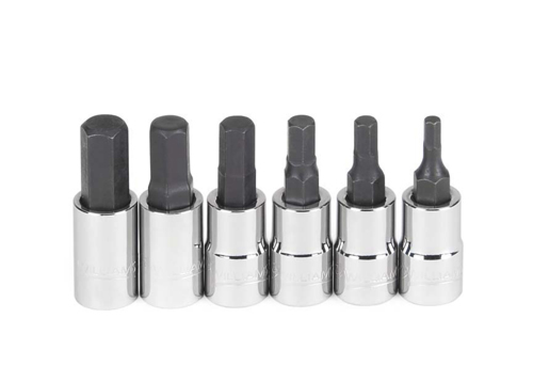 Jeu de douilles à embout hexagonal Drive 6 pièces 1/4" 6 pans longueur standard