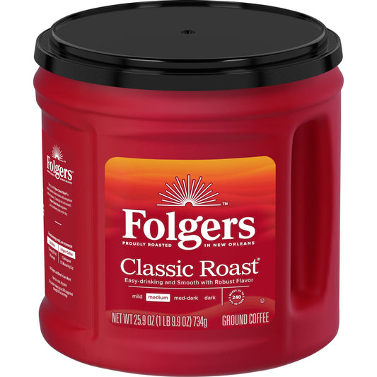 Folgers Classic Roast, Medium Roast, Ground Coffee, 816g