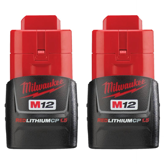 Milwaukee 12v Compact 1.5ah Battery, 2-pack Air Version