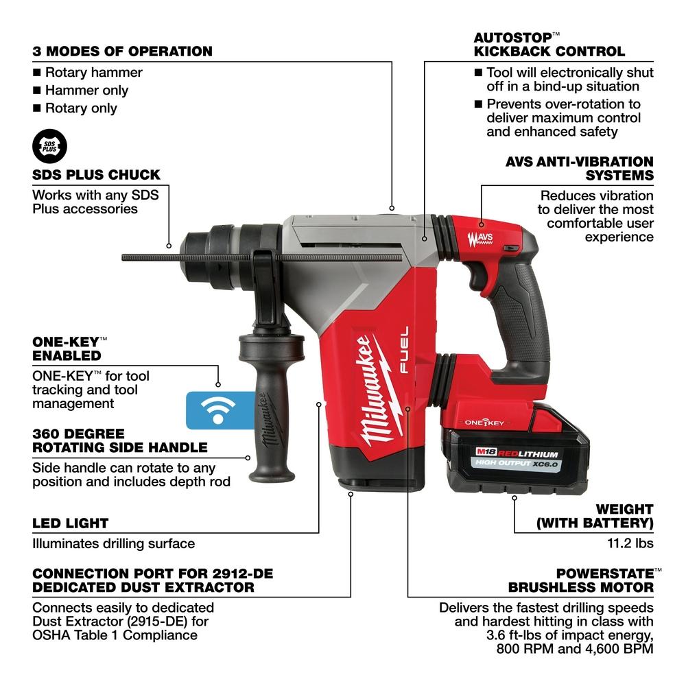 M18™ FUEL 1-1/8 in. SDS+ Hammer/DE Kit