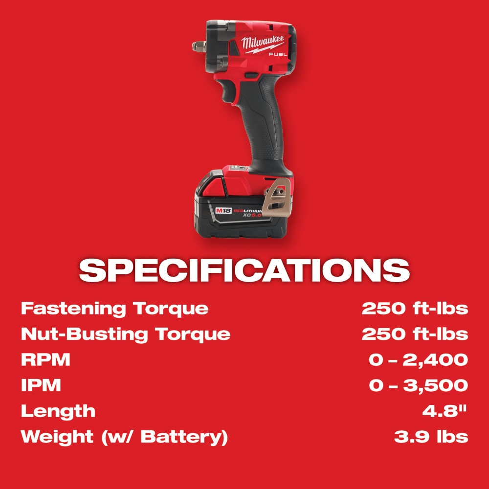 M18 FUEL™ 3/8" Compact Impact Wrench W/ Friction Ring Kit