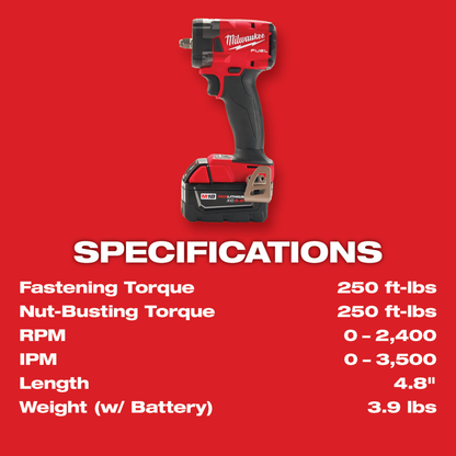 M18 FUEL™ 3/8" Compact Impact Wrench W/ Friction Ring Kit