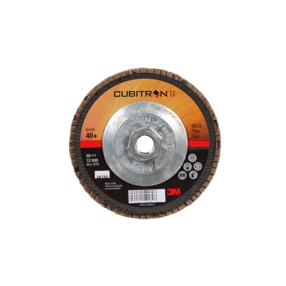 Disque à lamelles 3M™ Cubitron™ II, 967A, T29, changement rapide, 40+, poids Y, 5 po x 5/8-11 po, 250/PAL