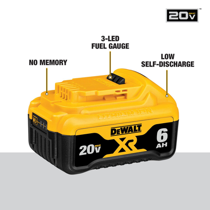 DEWALT 20V MAX* Battery, Premium 6.0Ah Double Pack