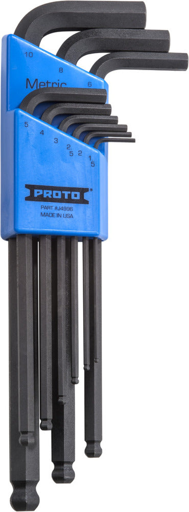 Proto® Ball Hex Key Set, Metric, 9pc