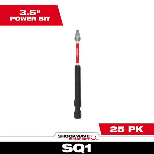 SHOCKWAVE™ Impact Duty 3-1/2” Square Recess #1 Power Bits Bulk 25