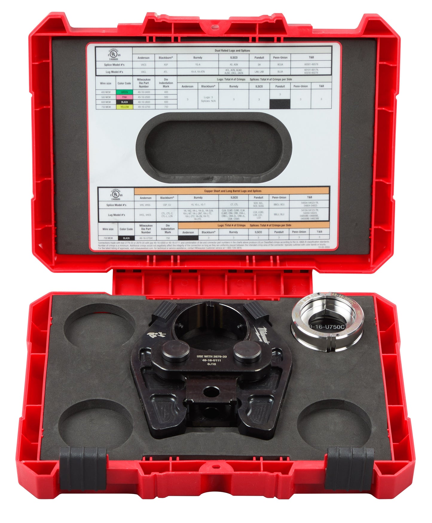 750 Mcm Cu/al Crimping Jaw With 750 Mcm cu 6t u Style Dies