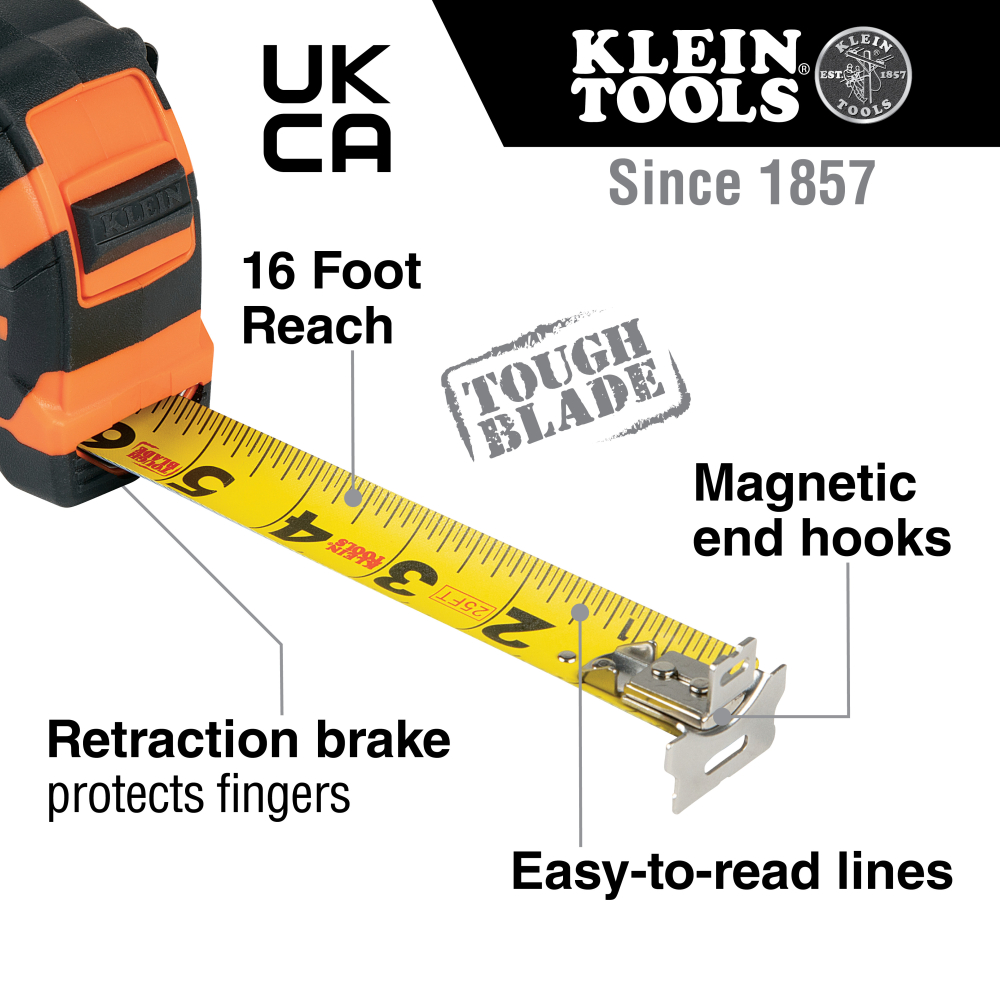 Tape Measure 16-Foot Magnetic Double-Hook