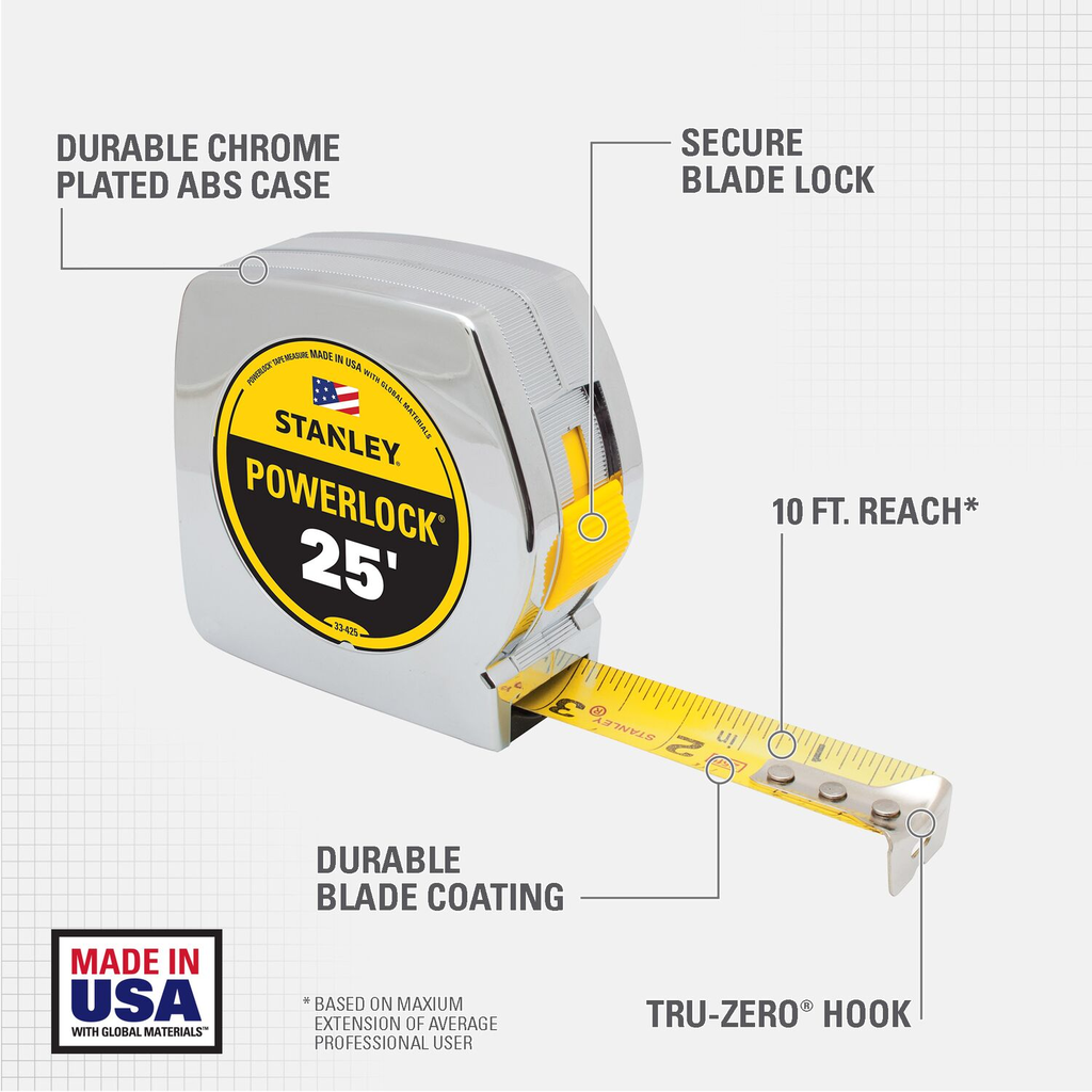 STANLEY 25 Ft PowerLock Tape Measure