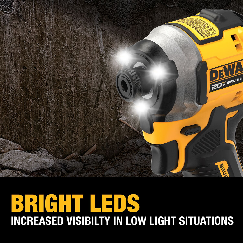 DEWALT 20V MAX* ATOMIC Cordless Brushless 1/4 in Impact Driver Drill Kit (1) Lithium Ion Battery with Charger