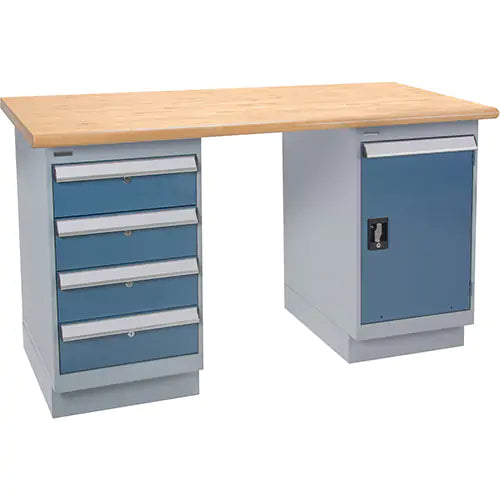Pre-Designed Workbench, Door & Drawers, 2500 lbs. Cap., 72" W x 36" D, 34" H