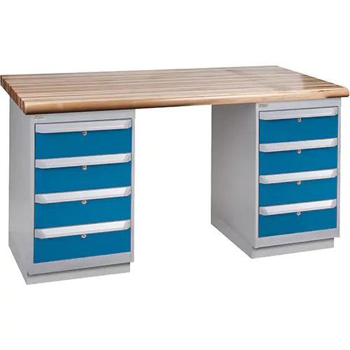 Établi préfabriqué, tiroirs doubles, capacité de 2 500 lb, 72 po l x 30 po p, 34 po h