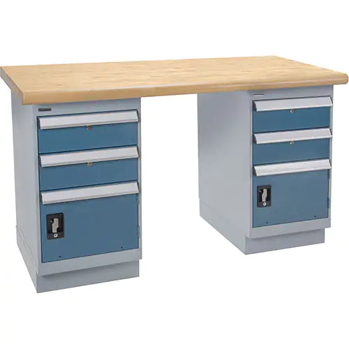 Pre-Designed Workbench, 6 Drawers, 2500 lbs. Cap., 60" W x 30" D, 34" H