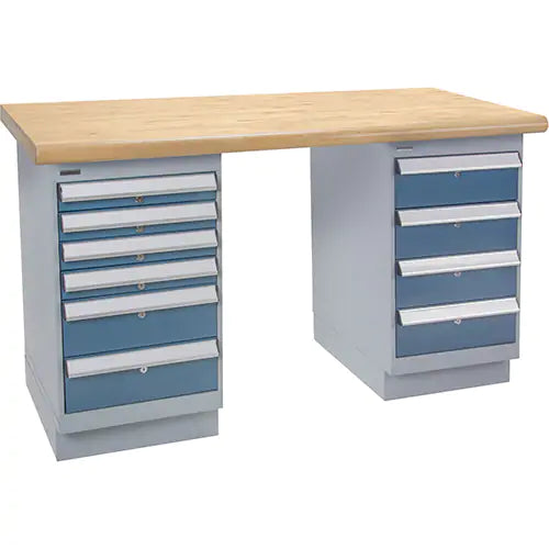 Établi préfabriqué, 10 tiroirs, capacité de 2 500 lb, 72 po l x 36 po p, 34 po h