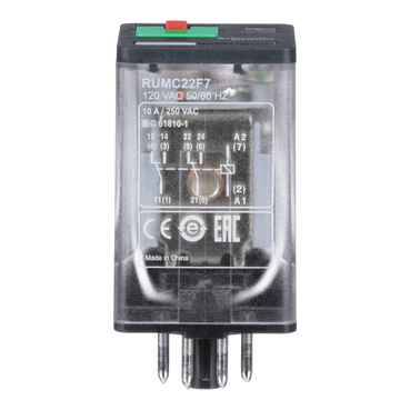 Relais auxiliaire 10 A, 120 VAC, avec LED