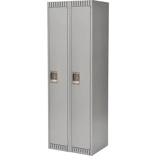 Lockers, Bank of 2, 24" x 18" x 72", Steel, Grey, Knocked Down
