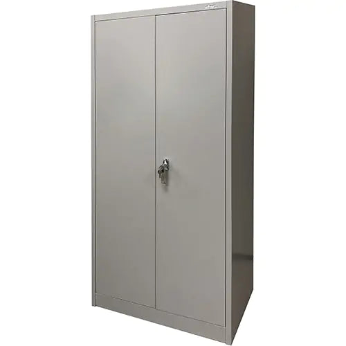 Armoire de rangement, acier, 4 tablettes, 66 po H x 30 po L x 15 po P, gris
