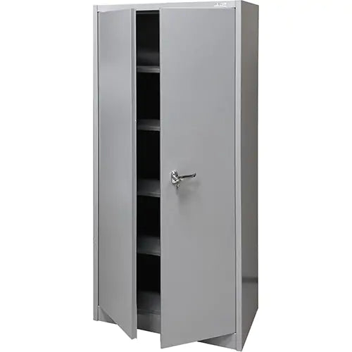 Armoire de rangement, acier, 4 tablettes, 66 po H x 30 po L x 15 po P, gris