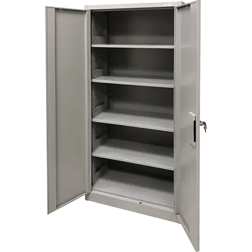 Armoire de rangement, acier, 4 tablettes, 78 po H x 36 po L x 24 po P, gris