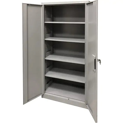 Armoire de rangement, acier, 4 tablettes, 78 po H x 36 po L x 24 po P, gris