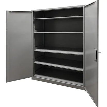 Armoire de rangement, Acier, 4 Tablettes, Gris, 78" h x 48" la x 24" P