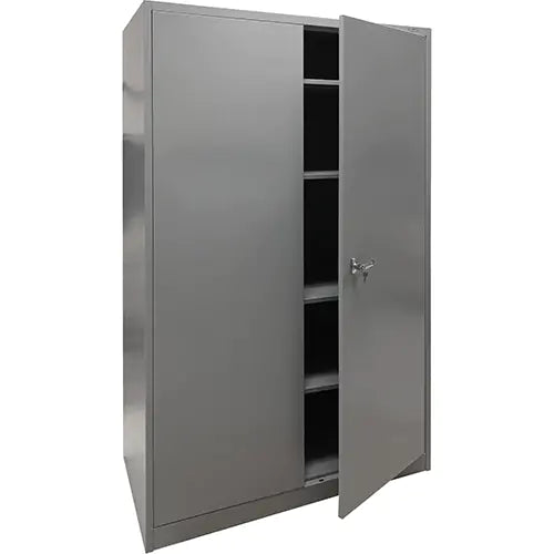 Armoire de rangement, Acier, 4 Tablettes, Gris, 78" h x 48" la x 24" P