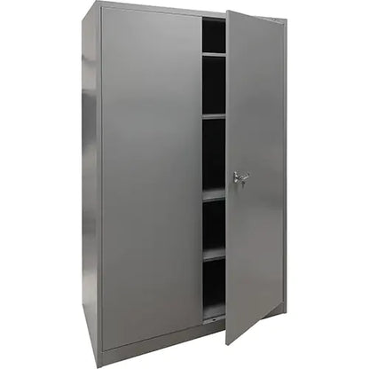 Armoire de rangement, Acier, 4 Tablettes, Gris, 78" h x 48" la x 24" P