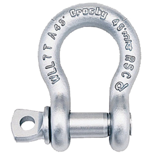 Crosby® G-209A Alloy Screw Anchor Pin Shackles, Forged Alloy Steel, 1"