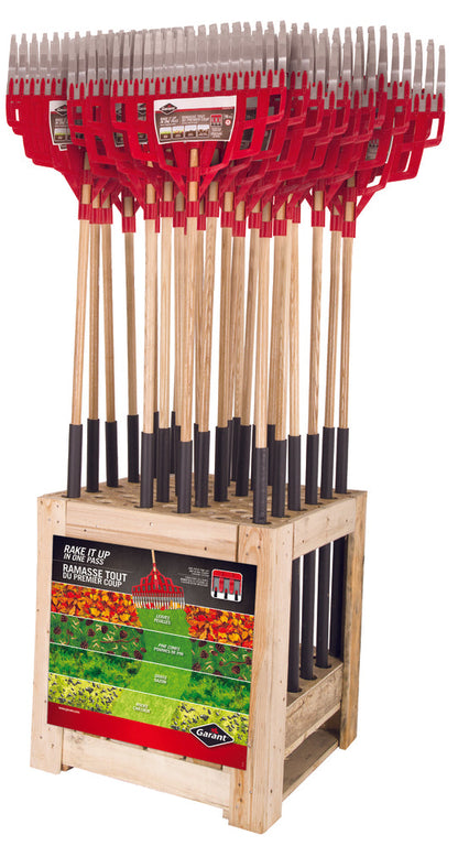 Lawn rake,16 tines, polypro/steel, comfort grip, Garant