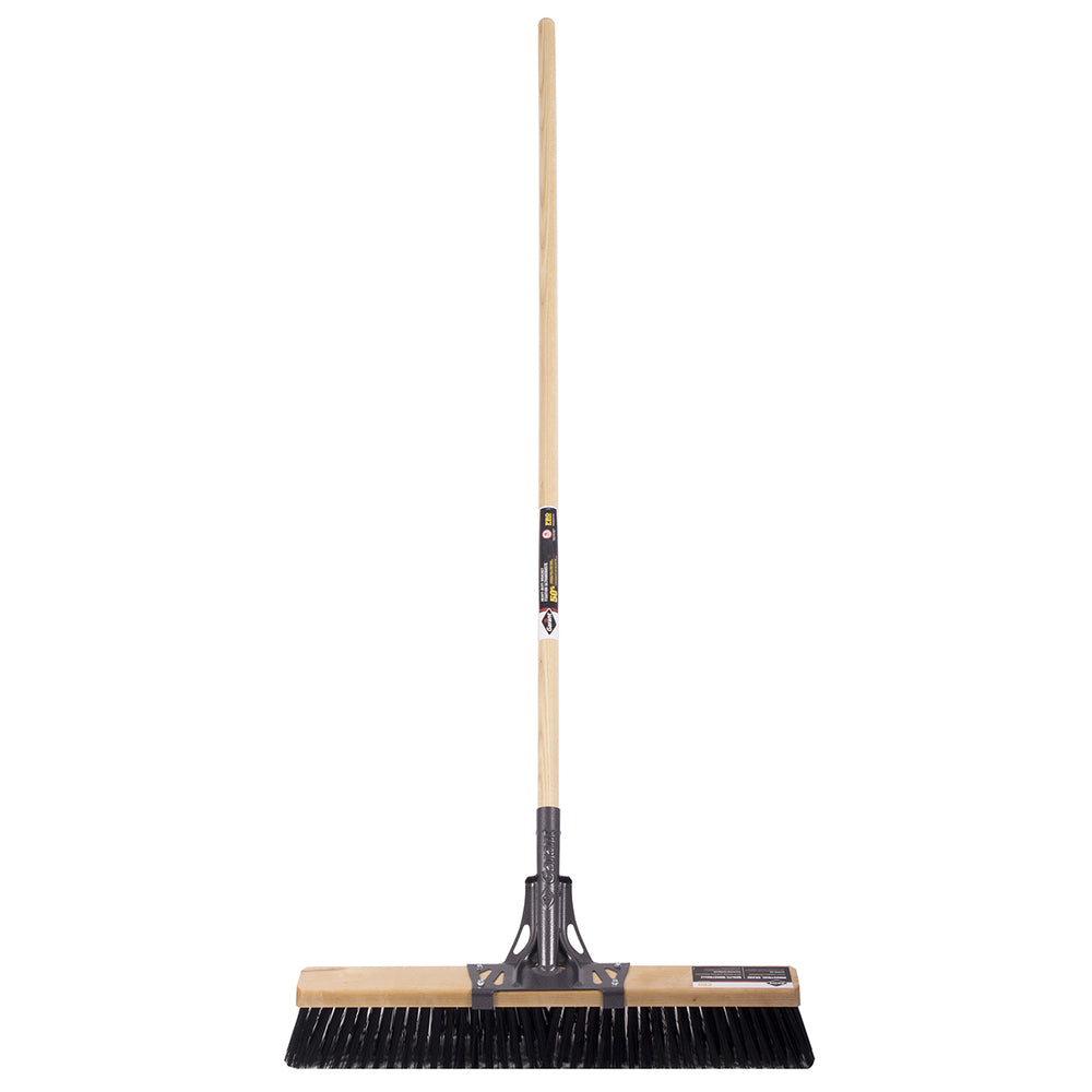Push broom, 24", rough surface, wood hdle, lh, Garant Pro