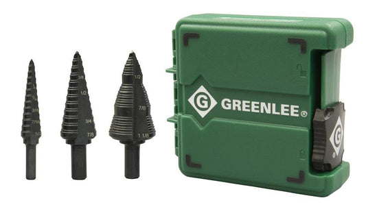 Greenlee Step Bit Set, Multi-Hole, #1 #4 #9