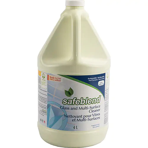 Safeblend Glass & Multi-Surface Cleaner, Clear, Liquid, 4l Jug
