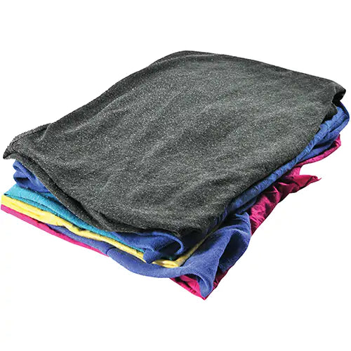 Chiffons d'essuyage en matériaux recyclés, coton, couleurs mélangées, 25 lb