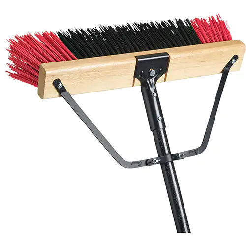 Balai-brosse Ryno avec manche renforcé, 61 cm, poils rigides en PVC