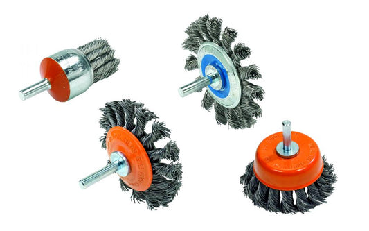 Fils torsadés avec nå“uds de brosse montés, 3 po x 0,020 po x 1/4 po x 1/2 po fil : 0,020 po. noué