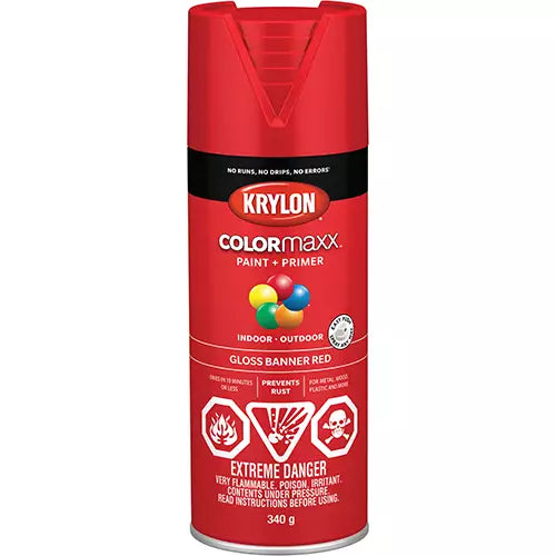 Krylon COLORMAXX Paint + Primer, Gloss Banner Red, 340 g