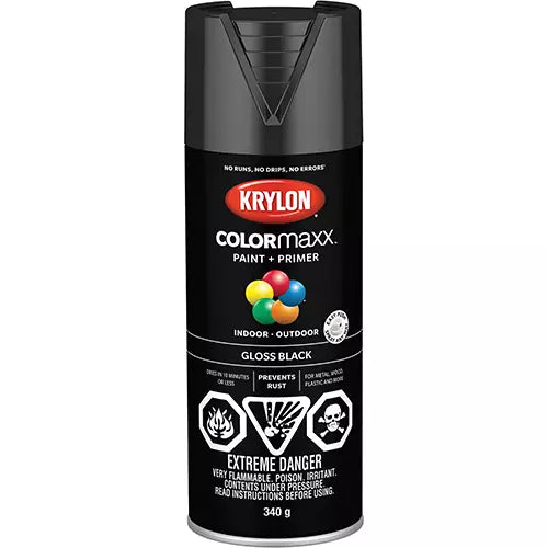 Colormaxx™ peinture + apprêt, noir, lustré, 340 g, aérosol