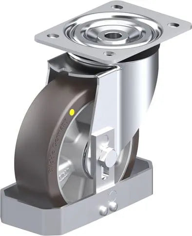 Swivel Castor, Steel Plate, Alu Core, Softhane PU, Antistatic, w/ Foot Guard