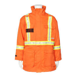 Parka isolée à rayures Viking® Firewall FR® CSA, orange, coton et nylon, L