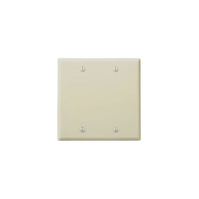 2-Gang Blank Wallplate Thermoset White