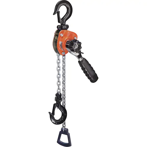 Series 602 Mini Ratchet Lever Hoist, 5' Lift, 550 lbs. (0.275 tons) Capacity, Steel Chain