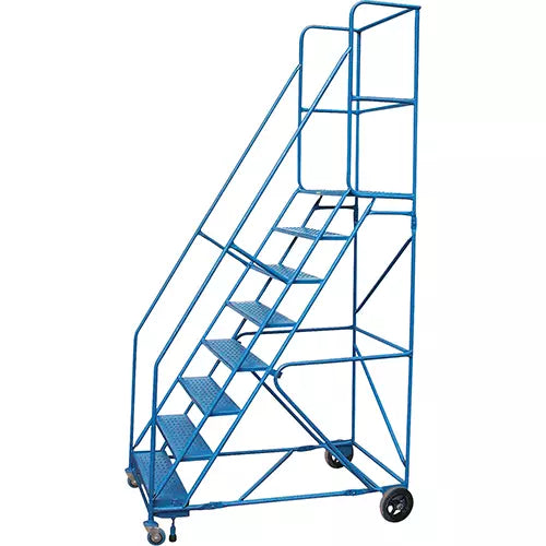 CSA Rolling Step Ladder with Locking Step and Spring-Loaded Front Casters, 8 Steps, 30" Step Width, 72" Platform Height, Steel
