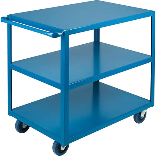 Heavy-Duty Shelf Carts, lip up, 3 Tiers, 24" W x 36" H x 39" D, 1200 lbs. Capacity