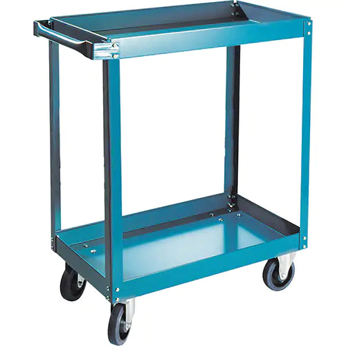 Shelf Carts , 2 Tiers, 18" W x 36" H x 30" D, 900 lbs. Capacity, Bleu Wheels