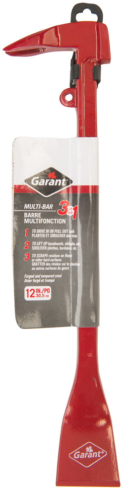 Multi-barre 3 en 1 11.75" : Pied-de-biche, arrache-clous, marteau