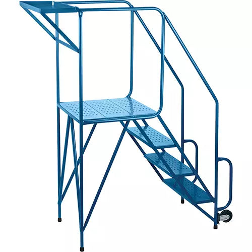 Échelle roulante pour mécanique/maintenance, acier, 4 marches, hauteur de la plate-forme 38"