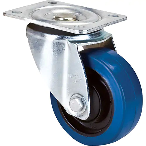 Blue Caster, Swivel Wheel, 4", Rubber, 350 lb
