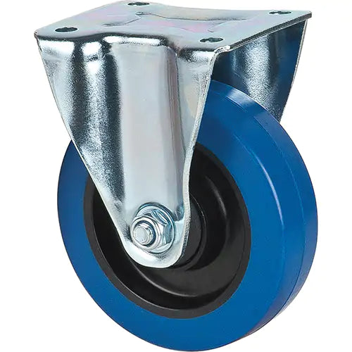 Blue Caster, Rigid, 5" (127 mm), Rubber, 400 lbs. (181 kg.)