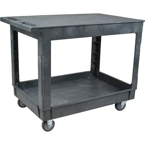 Flat Shelf Utility Service Cart, 2 Tiers, 25-1/2" x 32-1/2" x 40-1/2", 500 lbs. Capacity